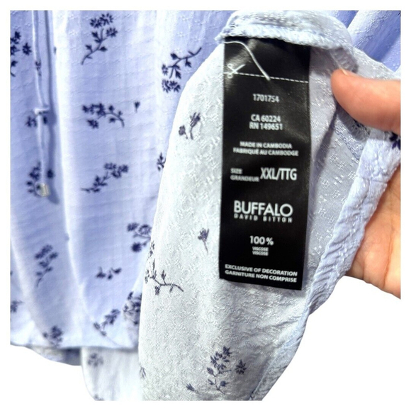 Buffalo David Bitton Top Oversized Boxy Floral‎ Short Sleeve XXL - Picture 2 of 4